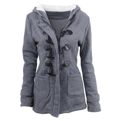 🌸 OFFRE LIMITÉE –50% ! ✨ Veste à capuche mi-longue et épaisse pour femme