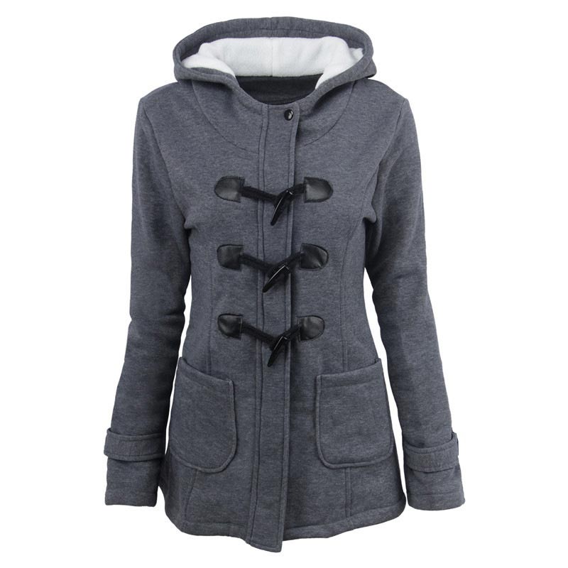 🌸 OFFRE LIMITÉE –50% ! ✨ Veste à capuche mi-longue et épaisse pour femme