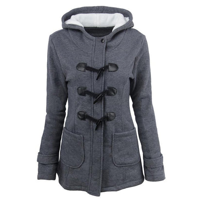 🌸 OFFRE LIMITÉE –50% ! ✨ Veste à capuche mi-longue et épaisse pour femme