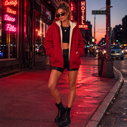 Veste à capuche chaude d'hiver pour femme