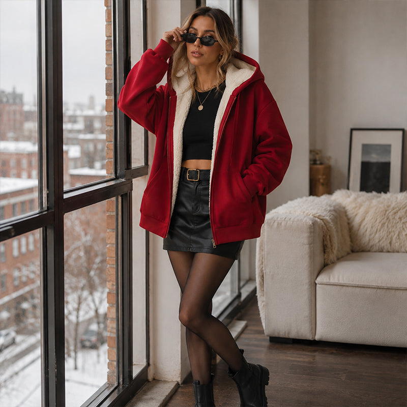 Veste à capuche chaude d'hiver pour femme