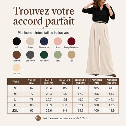 Pantalon large taille haute pour femme