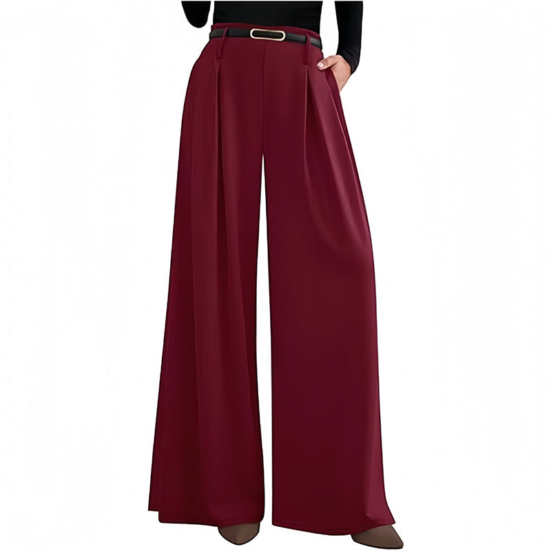 Pantalon large taille haute pour femme