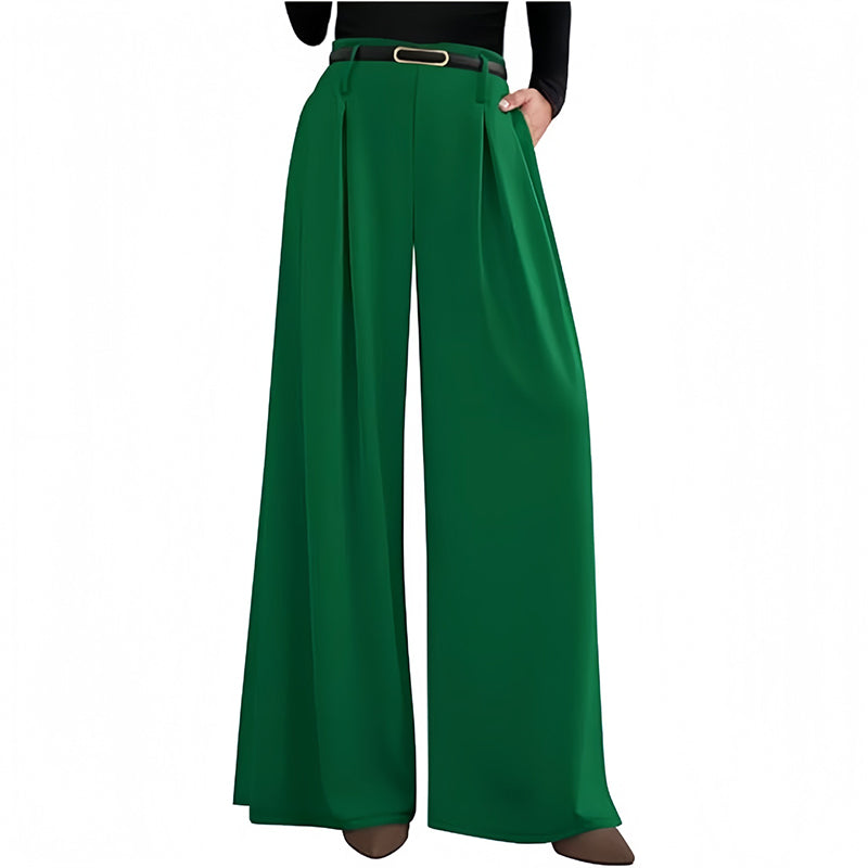 Pantalon large taille haute pour femme