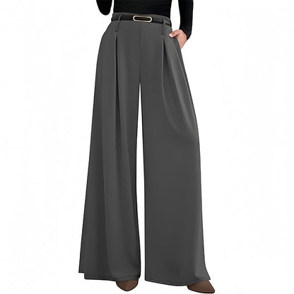 Pantalon large taille haute pour femme