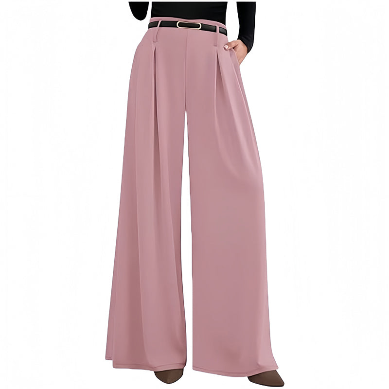 Pantalon large taille haute pour femme