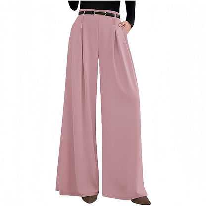 Pantalon large taille haute pour femme