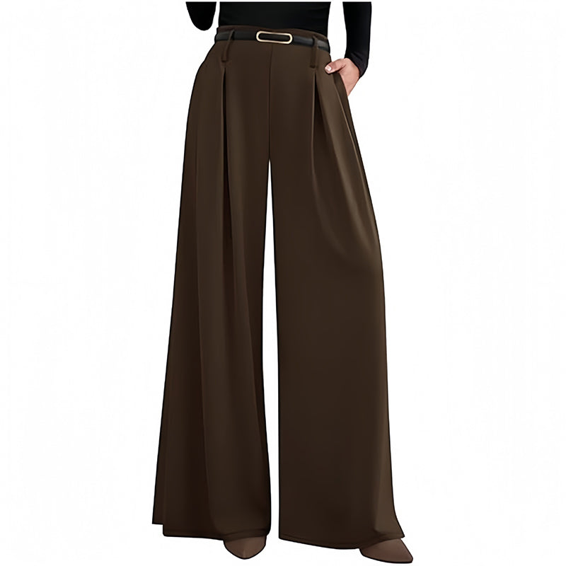 Pantalon large taille haute pour femme