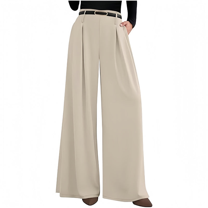 Pantalon large taille haute pour femme