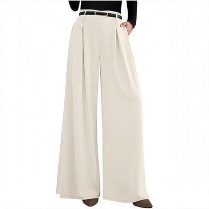 Pantalon large taille haute pour femme