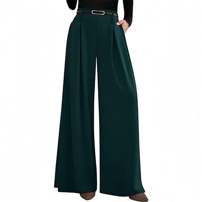 Pantalon large taille haute pour femme
