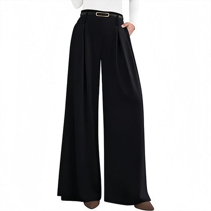 Pantalon large taille haute pour femme