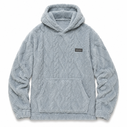Sweat à capuche doublé polaire pour homme, motif jacquard, manches longues, style pull, pour tenues décontractées et activités en extérieur en hiver
