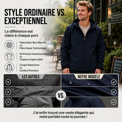 Veste imperméable et coupe-vent polyvalente pour homme