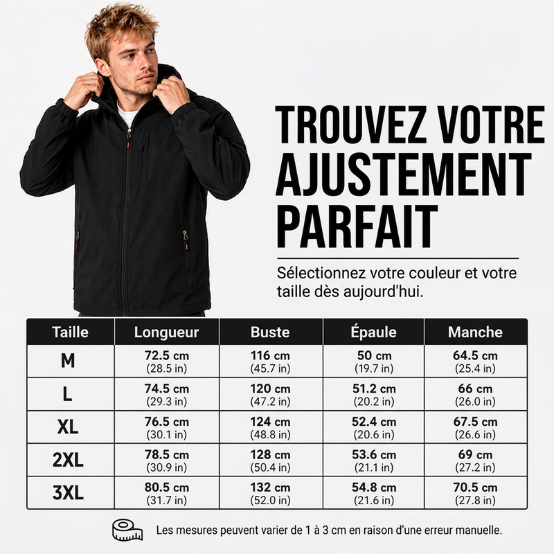 Veste imperméable et coupe-vent polyvalente pour homme