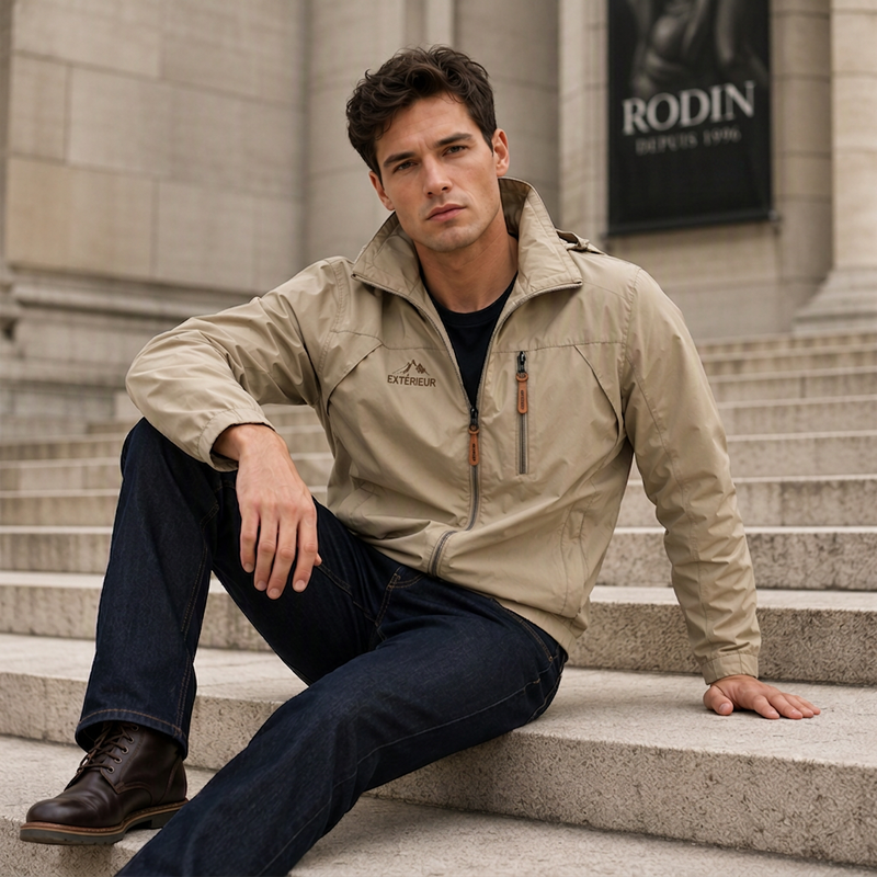 Veste imperméable et coupe-vent polyvalente pour homme