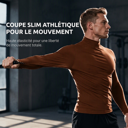 Haut col roulé factice ajusté pour homme