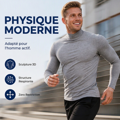 Haut col roulé factice ajusté pour homme