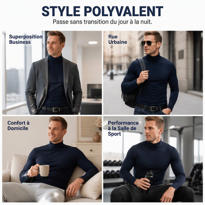 Haut col roulé factice ajusté pour homme