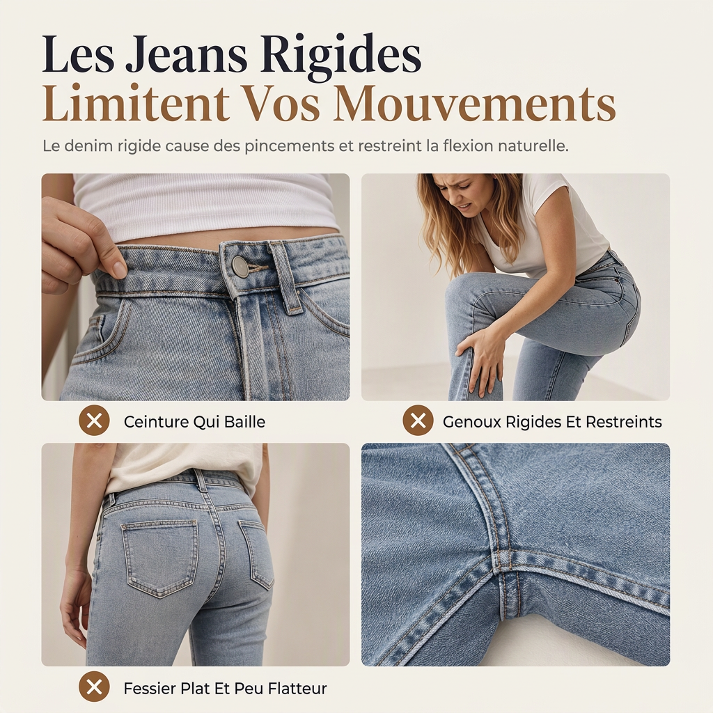 Jean en denim évasé rétro taille haute pour femme