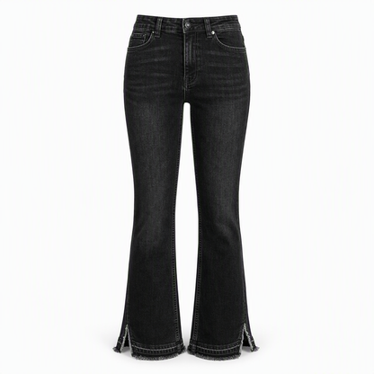 Jean en denim évasé rétro taille haute pour femme