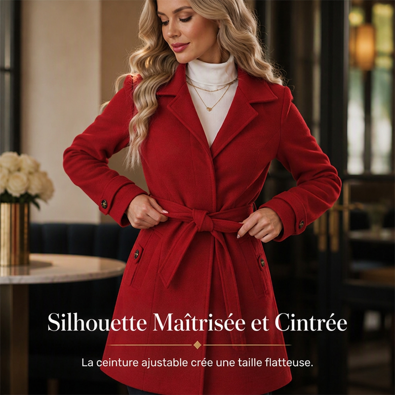 Manteau ajusté élégant à boutonnage simple pour femme