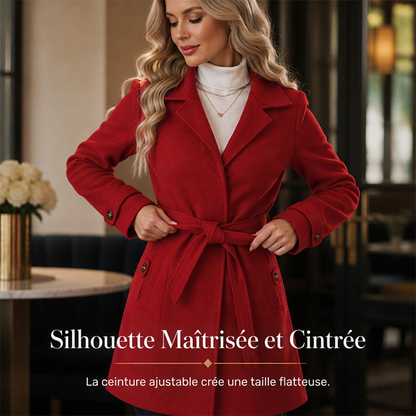 Manteau ajusté élégant à boutonnage simple pour femme