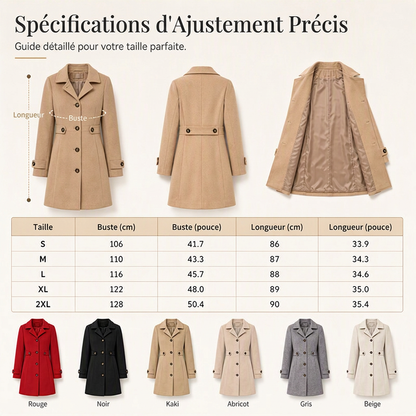 Manteau ajusté élégant à boutonnage simple pour femme