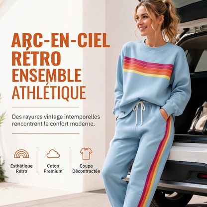 Ensemble 2 pièces décontracté pour femme : sweat à capuche et pantalon de survêtement
