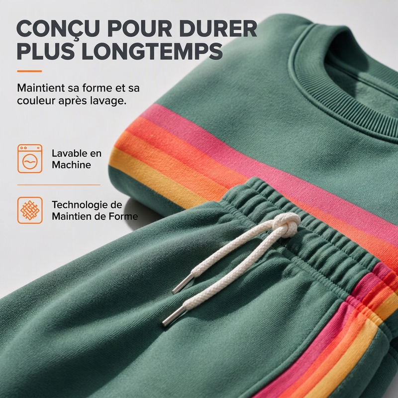 Ensemble 2 pièces décontracté pour femme : sweat à capuche et pantalon de survêtement