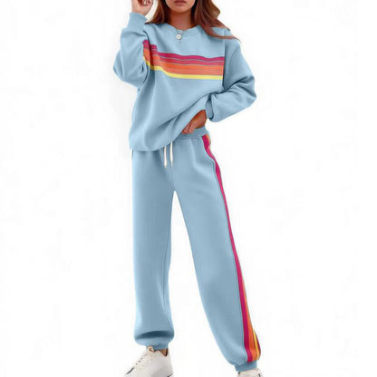 Ensemble 2 pièces décontracté pour femme : sweat à capuche et pantalon de survêtement