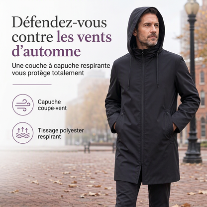 📢📢50 % DE RÉDUCTION !! ⏰ Coupe-vent ajusté à capuche pour homme