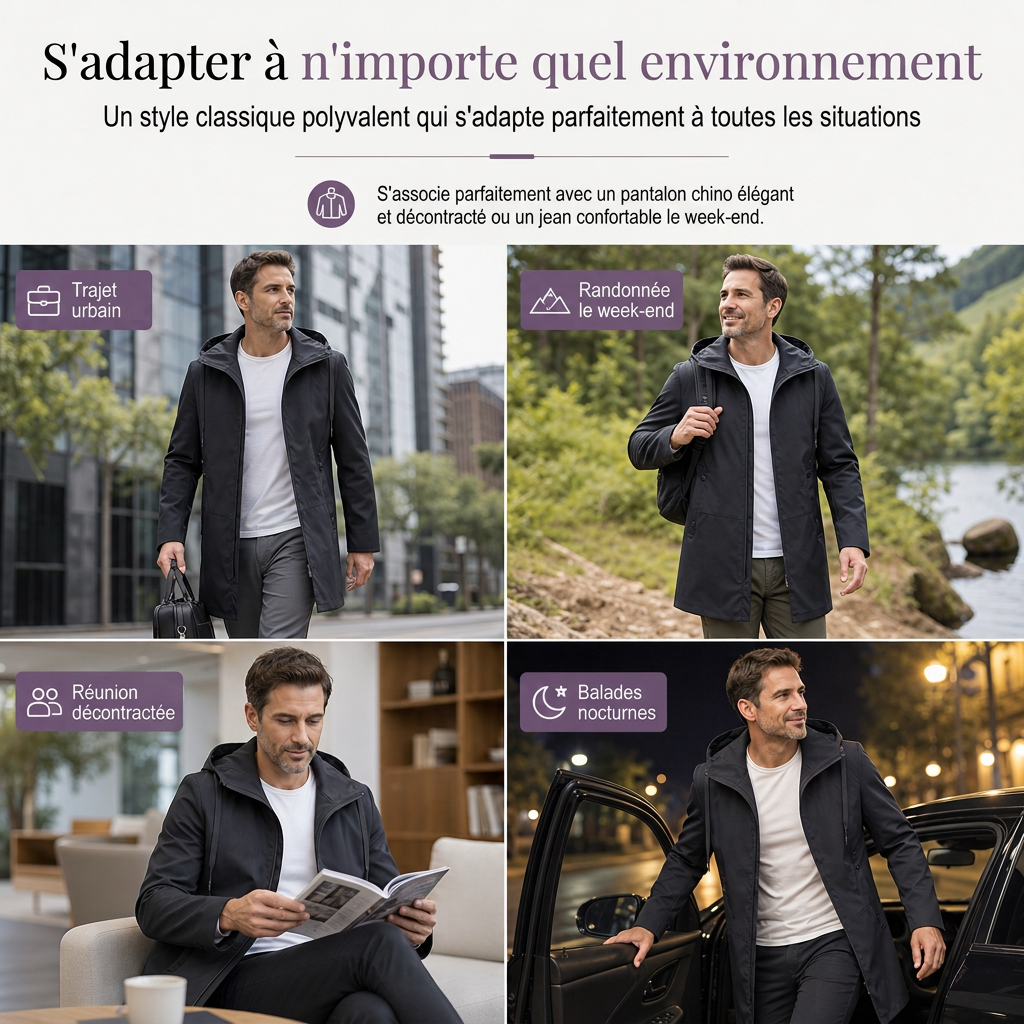 📢📢50 % DE RÉDUCTION !! ⏰ Coupe-vent ajusté à capuche pour homme