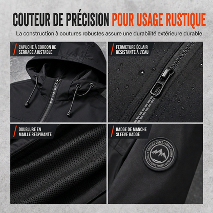 Coupe-vent outdoor pour homme avec capuche amovible