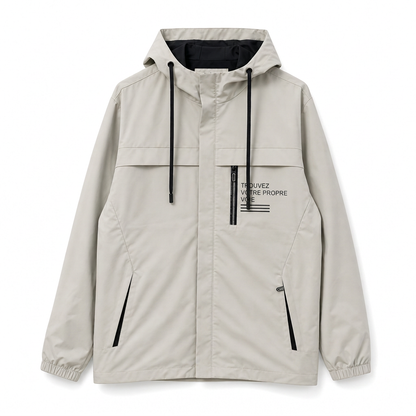 Coupe-vent outdoor pour homme avec capuche amovible