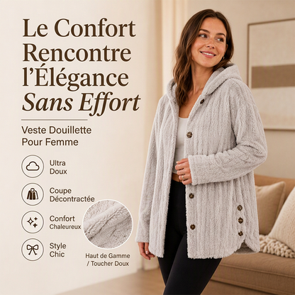 Veste à capuche en peluche coupe ample pour femme