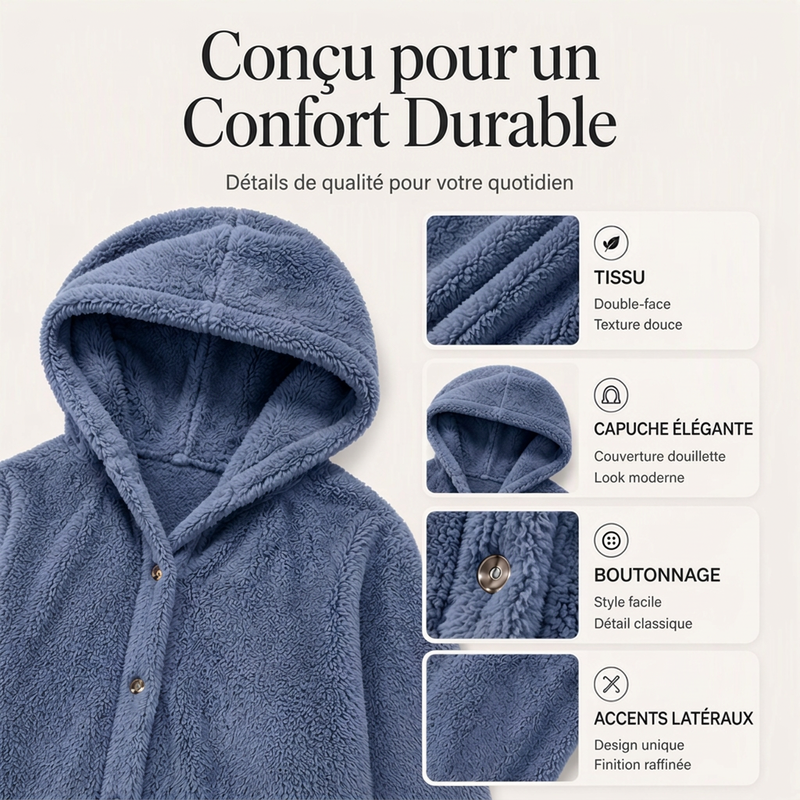 Veste à capuche en peluche coupe ample pour femme