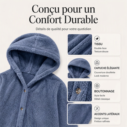 Veste à capuche en peluche coupe ample pour femme