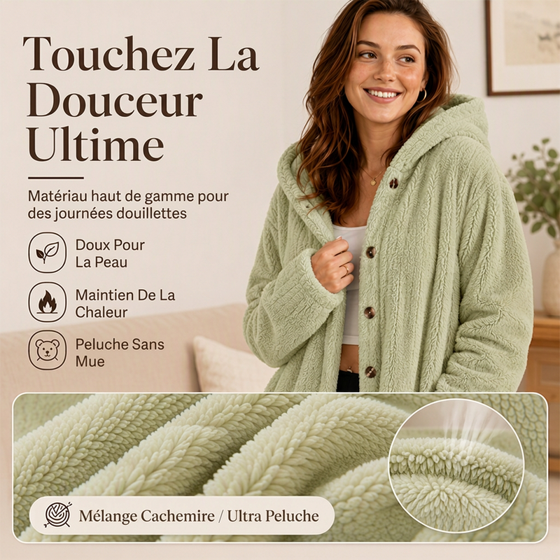 Veste à capuche en peluche coupe ample pour femme