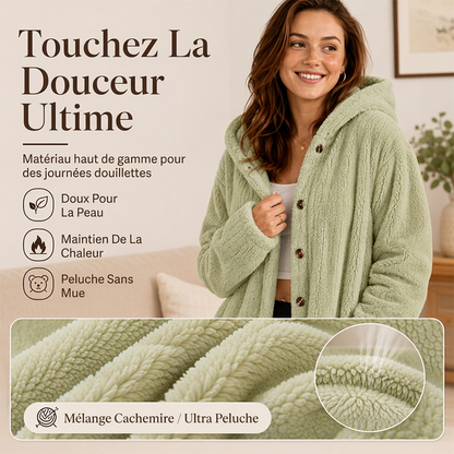 Veste à capuche en peluche coupe ample pour femme