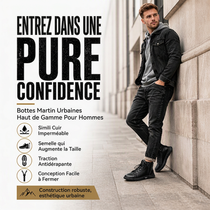 Bottes de combat en cuir véritable imperméables pour hommes