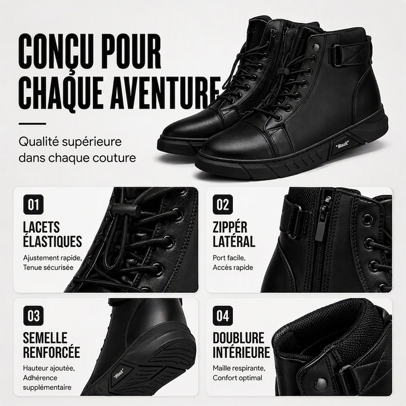 Bottes de combat en cuir véritable imperméables pour hommes