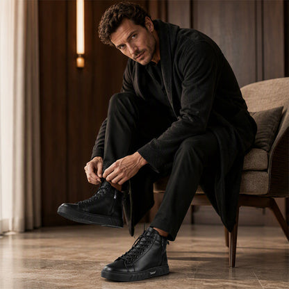 Bottes de combat en cuir véritable imperméables pour hommes