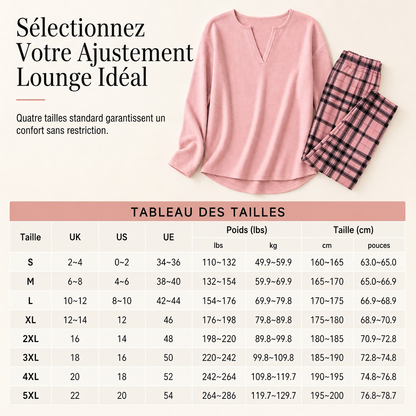 Ensemble haut en maille et legging à carreaux pour femme