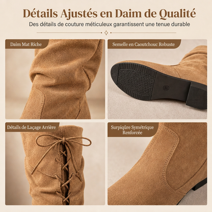 Bottes mi-mollet décontractées à lacets pour femmes