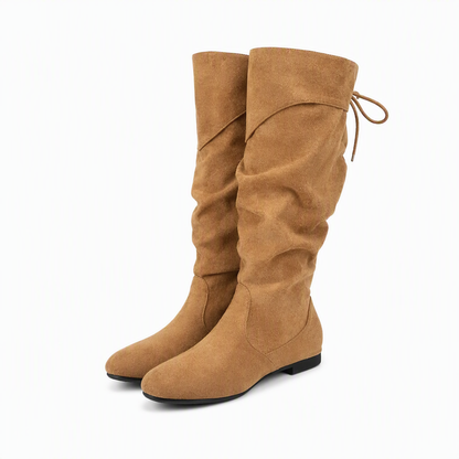 Bottes mi-mollet décontractées à lacets pour femmes