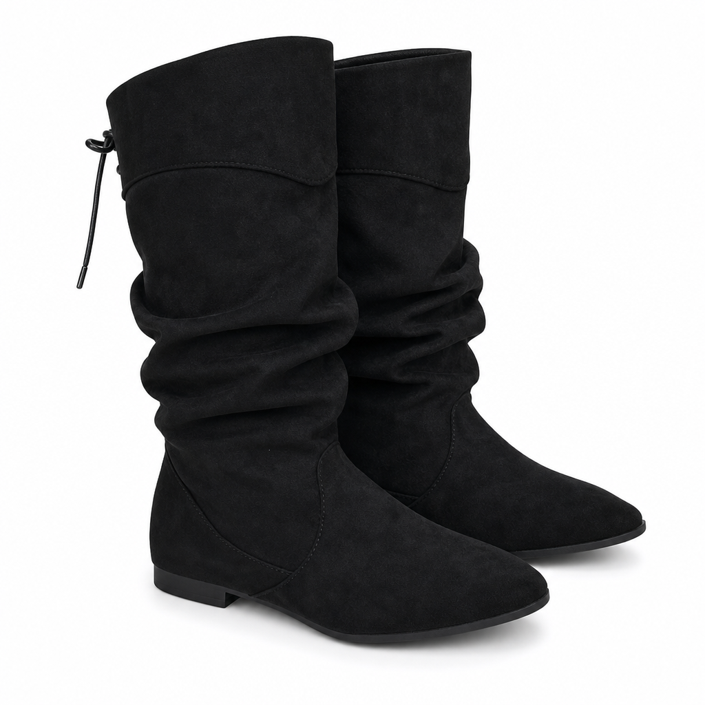 Bottes mi-mollet décontractées à lacets pour femmes
