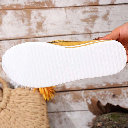 Chaussures décontractées pour femmes à lacets avec semelle plateforme basse