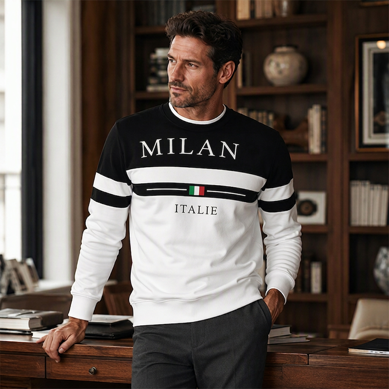 Sweat-shirt imprimé Milano Italia pour homme