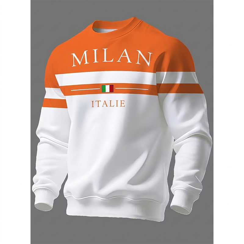 Sweat-shirt imprimé Milano Italia pour homme